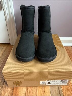 UGG Classic Short Black Suede Boots
